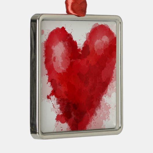 レッドウォーター色のハートゴシックガールバレンタイン メタルオーナメント (右)