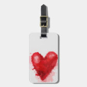 レッドウォーター色のハートゴシックガールバレンタイン ラゲッジタグ (正面縦)