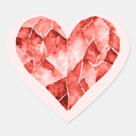 レッドウォーター色のハートダイヤモンドスタイル ハートシール