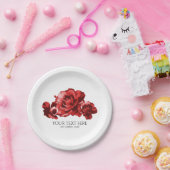 レッドウォーター色のヴィンテージバラエレガントな結婚式 ペーパープレート (パーティー)