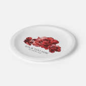 レッドウォーター色のヴィンテージバラエレガントな結婚式 ペーパープレート (アングル)