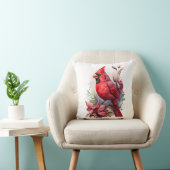 レッドウォーター色の冬(鳥)ショウジョウコウカンチョウ鳥 クッション (椅子)