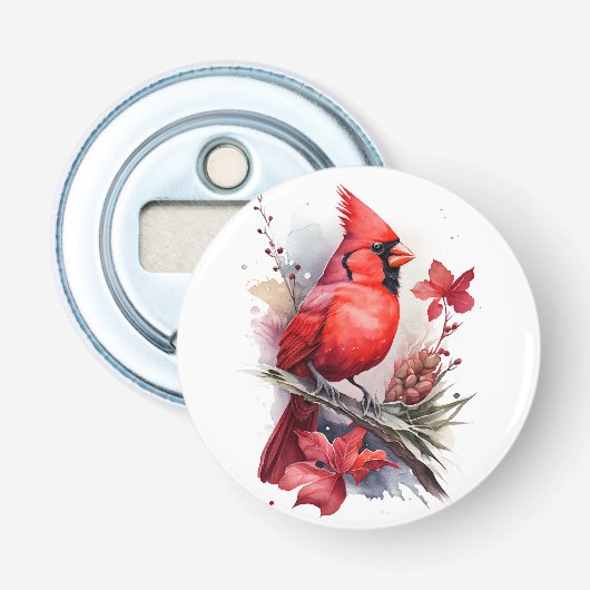 レッドウォーター色の冬（鳥）ショウジョウコウカンチョウ 栓抜き (正面)