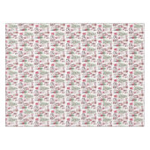 レッドウォーター色の手の絵を描クリスマスの要素 テーブルクロス (正面(横))