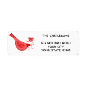 レッドウォーター色の鳥差出人住所 ラベル (正面)