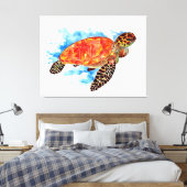 レッドウォーター色ウミガメ キャンバスプリント (インサイチュ (寝室))