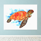 レッドウォーター色ウミガメ キャンバスプリント (インサイチュ (ウッドフロア))