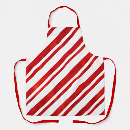 レッドウォーター色キャンディーケーンストライプズ エプロン (正面)
