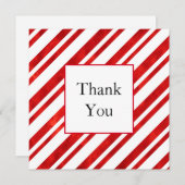レッドウォーター色キャンディーケーンストライプズ サンキューカード (正面/裏面)