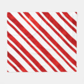 レッドウォーター色キャンディーケーンストライプズ フリースブランケット (正面(横))