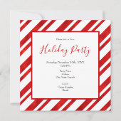 レッドウォーター色キャンディーケーンストライプズ 招待状 (正面)