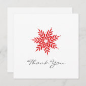 レッドウォーター色スノーフレーク サンキューカード (正面/裏面)