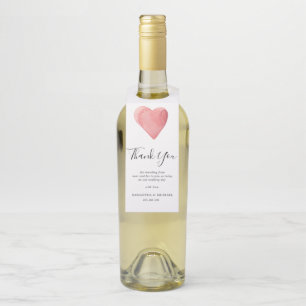 レッドウォーター色ハート結婚式の引き出物ありがとう ボトルネックタグ