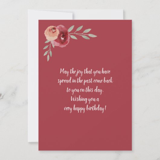 レッドウォーター色バラフローラ70誕生日 (裏面)