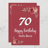 レッドウォーター色バラフローラ70誕生日 (正面/裏面)