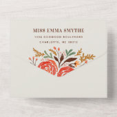 レッドウォーター色バラ秋の結婚式 オールインワン招待状 (裏面)