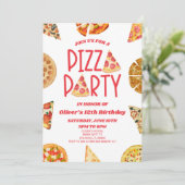レッドウォーター色ピザパーティー誕生日パーティー 招待状 (スタンド正面)