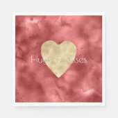 レッドウォーター色金ゴールドハート スタンダードランチョンナプキン (正面)