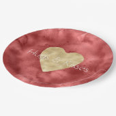 レッドウォーター色金ゴールドハート ペーパープレート (アングル)