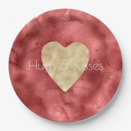 レッドウォーター色金ゴールドハート ペーパープレート (正面)