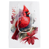 レッドウォーター色（鳥）ショウジョウコウカンチョウ ミディアムペーパーバッグ (裏面)