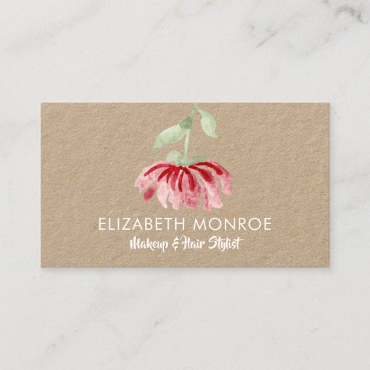 レッドウォーター花色サロンメイクアップ美容師 名刺 (正面)