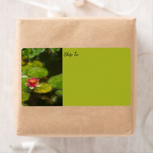 レッドウォーター・リリー花の印象派デジタルアート ラベル (インサイチュ)