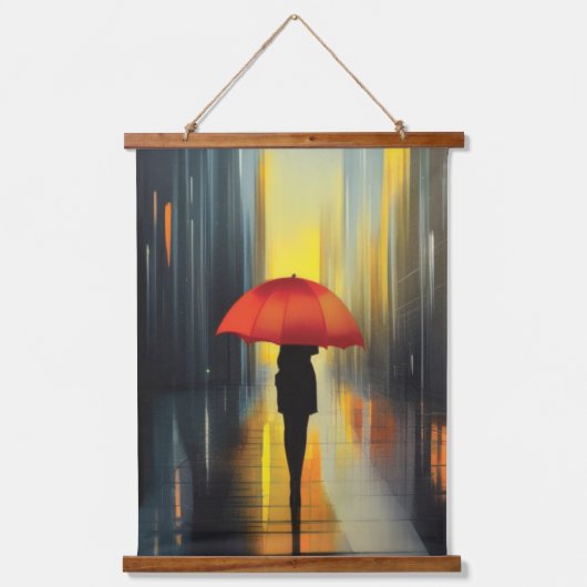 レッドウォールタペストリーの傘 吊り下げ型タペストリー (正面)