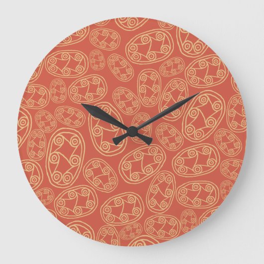 レッドウォール時計のエジプトの部族の盾 ラージ壁時計 (正面)