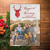 レッドウォー素朴ターカラーディアホリデーフォトフラット シーズンカード