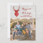 レッドウォー素朴ターカラーディアホリデーフォトフラット シーズンカード (正面)