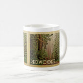 レッドウッズナショナルパークカリフォルニアヴィンテージ旅行 コーヒーマグカップ (正面右)