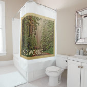 レッドウッズナショナルパークカリフォルニアヴィンテージ旅行 シャワーカーテン (インサイチュ)