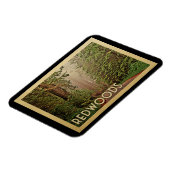 レッドウッズナショナルパークカリフォルニアヴィンテージ旅行 マグネット (左側)