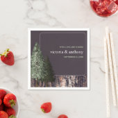 レッドウッズ&バーク素朴結婚ス スタンダードカクテルナプキン (インサイチュ)