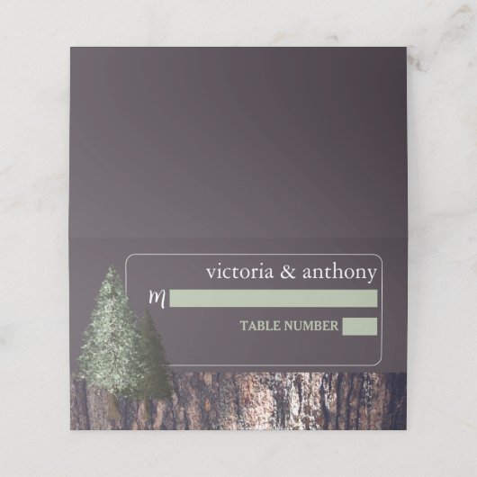 レッドウッズ&バーク素朴結婚ス プレイスカード (外部開封)