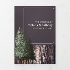 レッドウッズ&バーク素朴結婚ス 三つ折り招待状