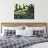 レッドウッドのログチームの落ちた表示 キャンバスプリント (インサイチュ (寝室))