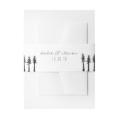 レッドウッドの木の屋外の結婚式の腹バンド 招待状ベリーバンド (正面例)