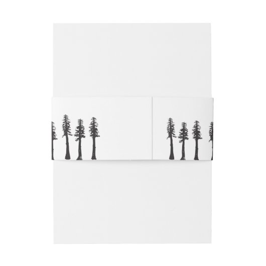 レッドウッドの木の屋外の結婚式の腹バンド 招待状ベリーバンド (裏面例)