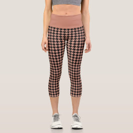 レッドウッドアンティークブラス千鳥格子のプパターン(の模様が)あるライド カプリレギンス
