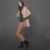 レッドウッドアンティークブラス千鳥格子のプパターン（の模様が）あるライド レギンス