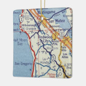 レッドウッドシティヴィンテージマップ セラミックオーナメント (左)