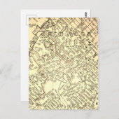 レッドウッドシティCAヴィンテージマップ ポストカード (正面/裏面)