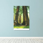 レッドウッドツインズアットビッグツリーグローブ キャンバスプリント (インサイチュ (ウッドフロア))