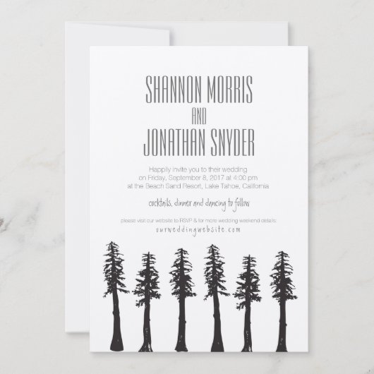 レッドウッドツリーの招待状 / 山のウェディング 招待状 (正面)