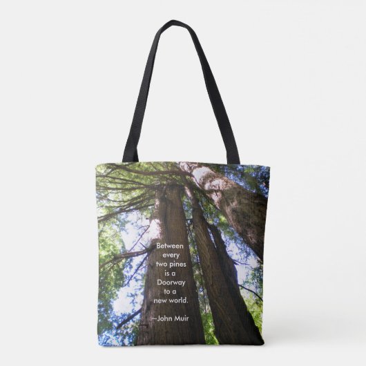 レッドウッドツリーズウィズミュア引用文 トートバッグ (裏面)