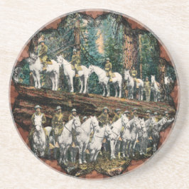 レッドウッドツリーヴィンテージコースター上の騎兵 コースター