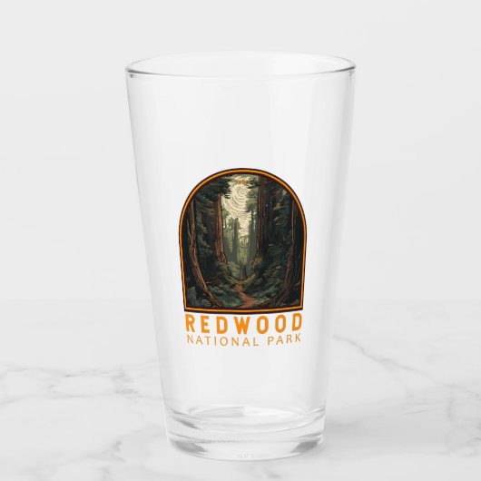 レッドウッドナショナルパークイラストレーショントレイルヴィンテージ タンブラーグラス (正面)