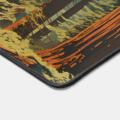 レッドウッドナショナルパークイラストレーショントレイルヴィンテージ デスクマット (コーナー)